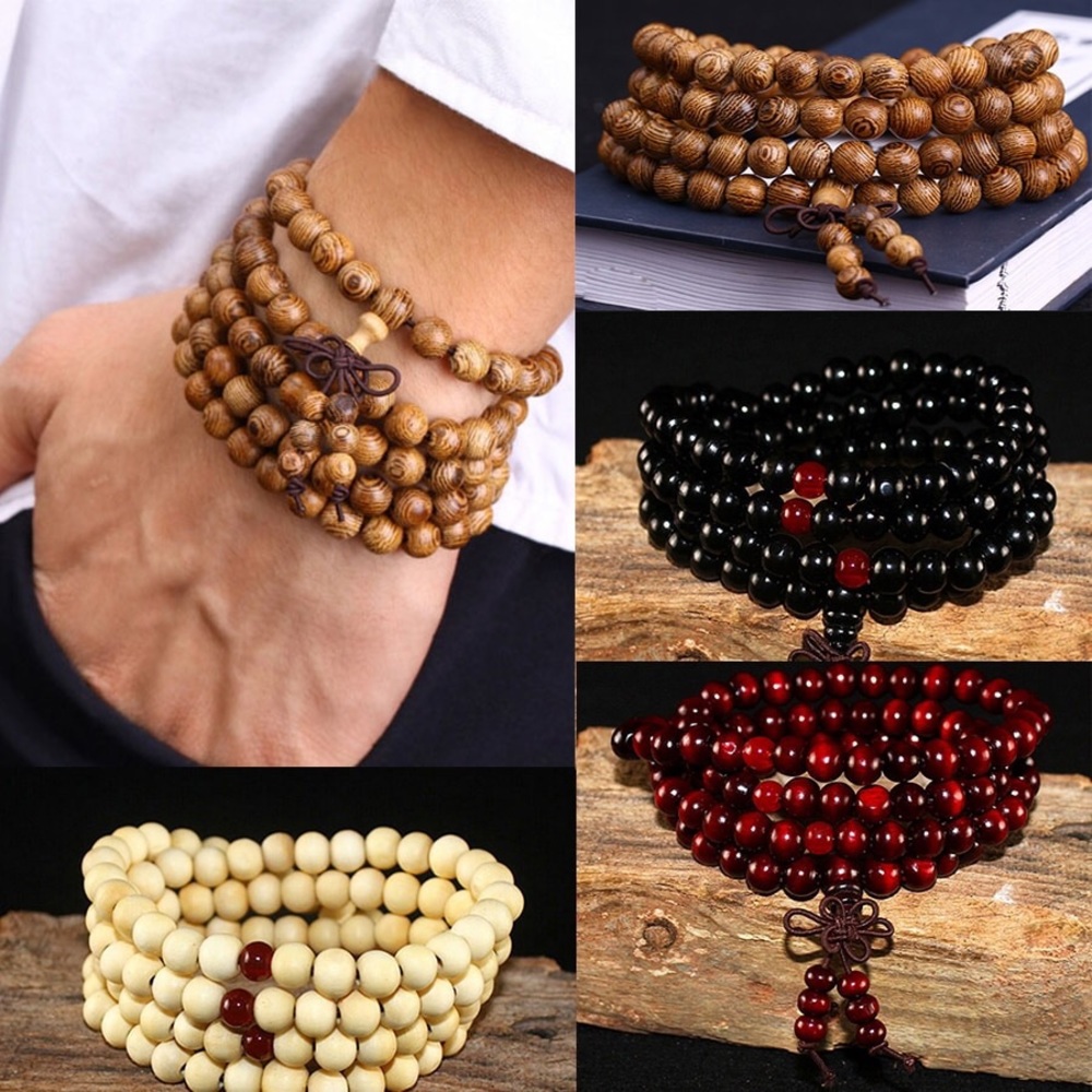 NEW Green Mala 8mm Larger 108 Bead Unisex Zen Meditation Prayer Bracelet - Picture 8 of 9
